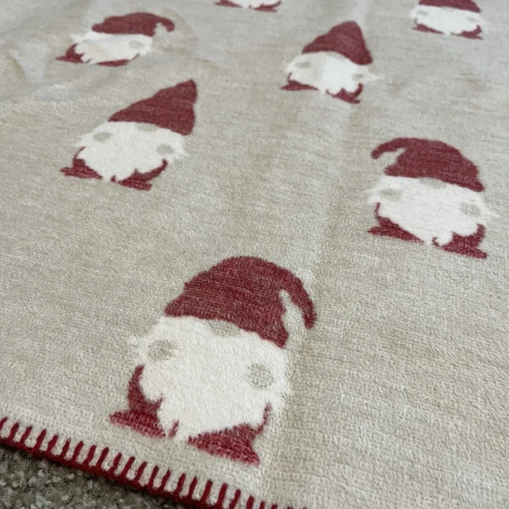 Docofil Reversible Throw‎ Blanket Gnome Motif Portugal Holiday Collectable